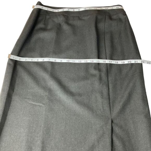 Carlisle Maxi Skirt A Line Wool Black Lined Side Zipper Front Back Slits 14 - Picture 5 of 12